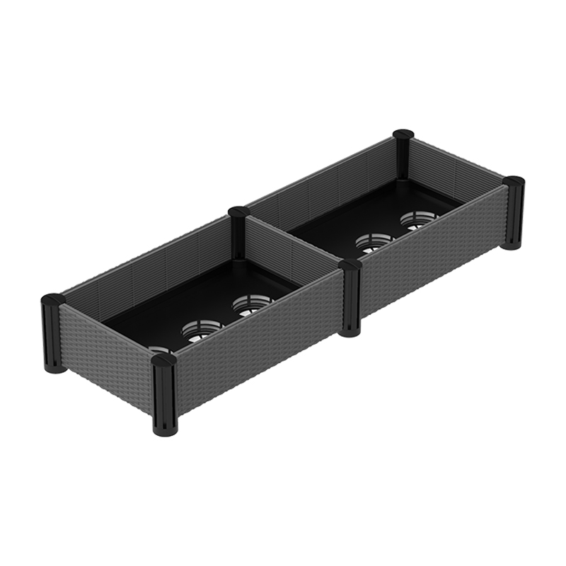 Geïmiteerd rotan kunststof tuinbed 6x 15cm paal BGB2U10030