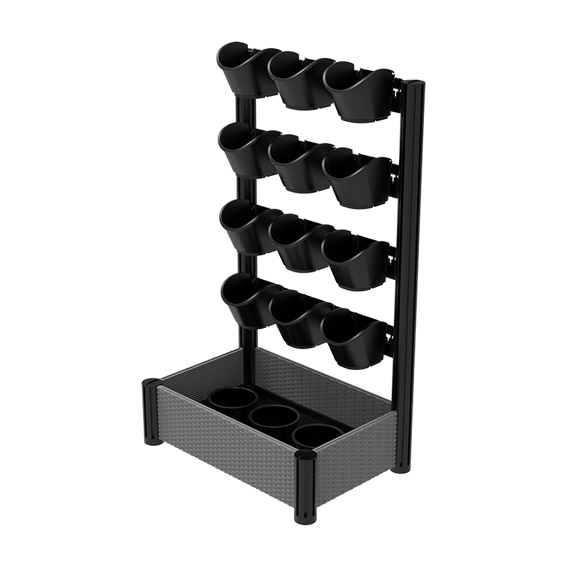61*40*102cm (L*B*H) Binnen Vrijstaand Groene muur met/12st x#1 pot (13,7 x 16,5 x12,5 cm), 3 stks x 4” Pot, zelfwatergevende capillaire lade IFG-1